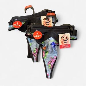 LOT OF TWO: Parade Mesh Strappy Thong Underwear